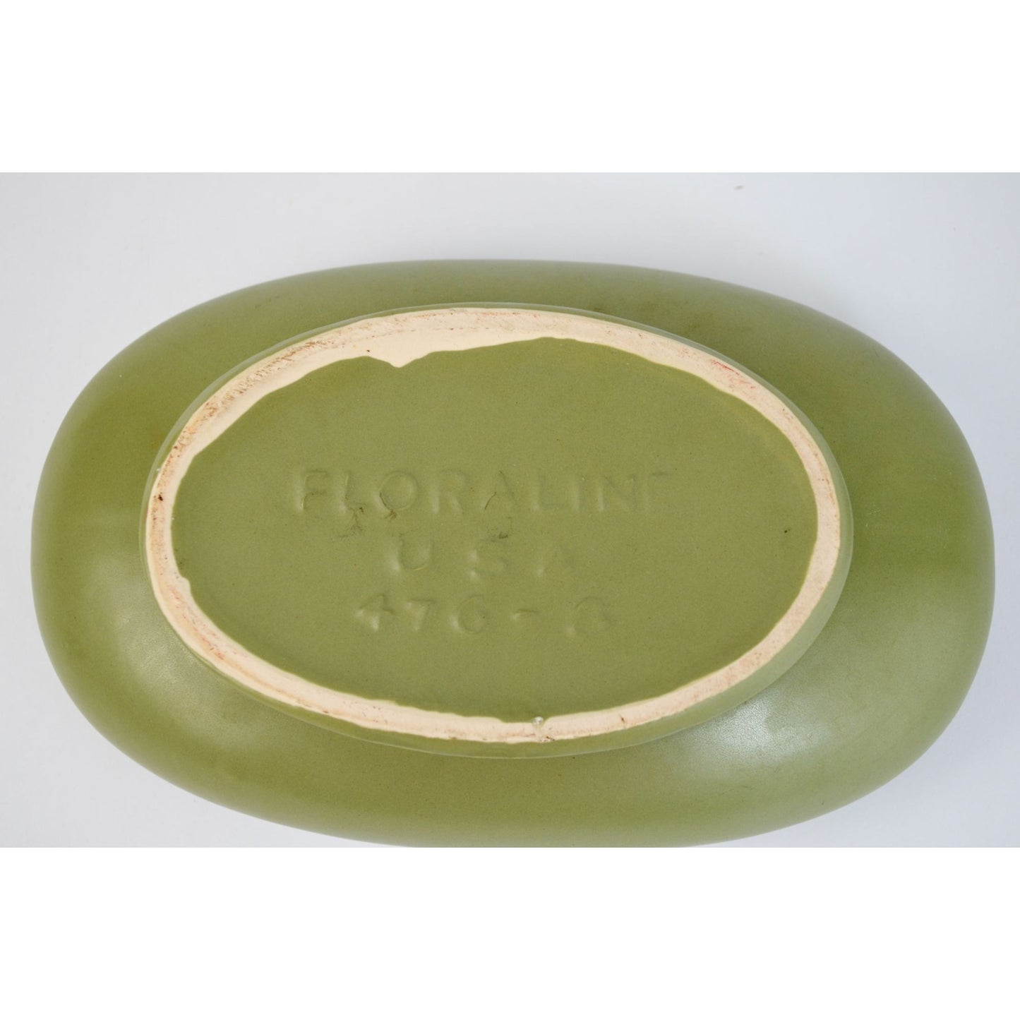 Floraline USA 476-8 Avacado Green Footed Oval Planter