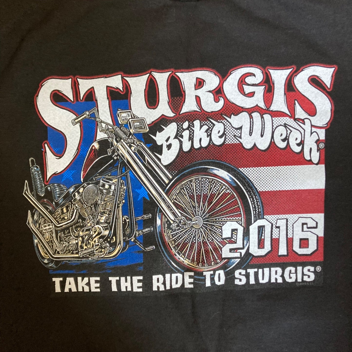 Hot Leathers Sturgis Bike Week T-Shirt Men's Medium Black 2016 Motorcycle