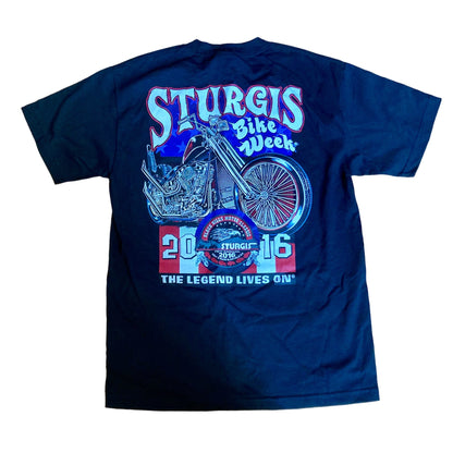 Hot Leathers Sturgis Bike Week T-Shirt Men's Medium Black 2016 Motorcycle