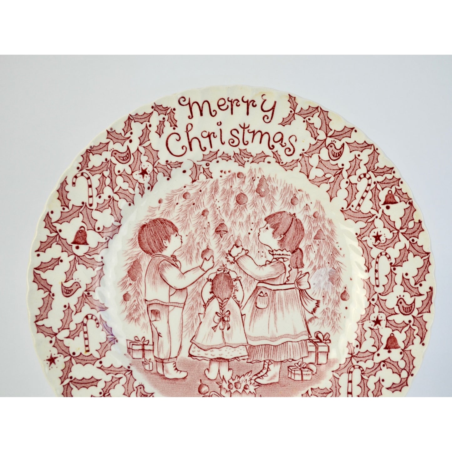 Royal Crownford Merry Christmas 1982 Plate by Norma Sherman Staffordshire