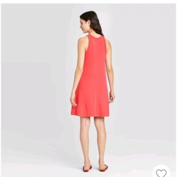 NEW a new day Red Ribbed Tank Dress