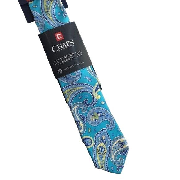 New Chaps Aqua Smith Paisley Stretch Tie – Sunrise Pickers