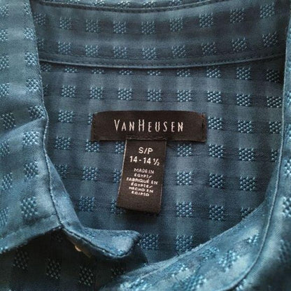 New Van Heusen Classic-Fit Grid Button-Down Shirt Small