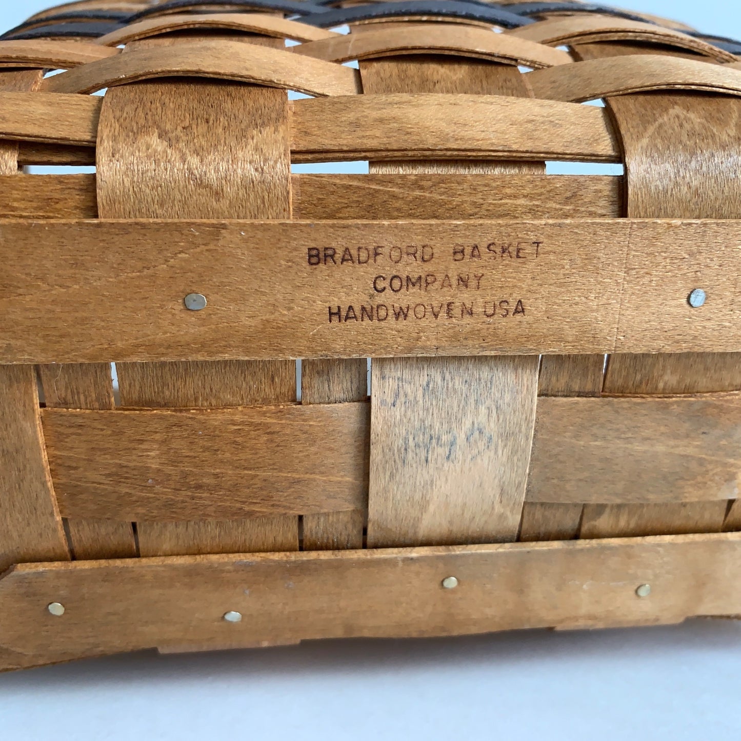 Bradford Basket Company 1990s Hanging Handwoven Vintage Basket