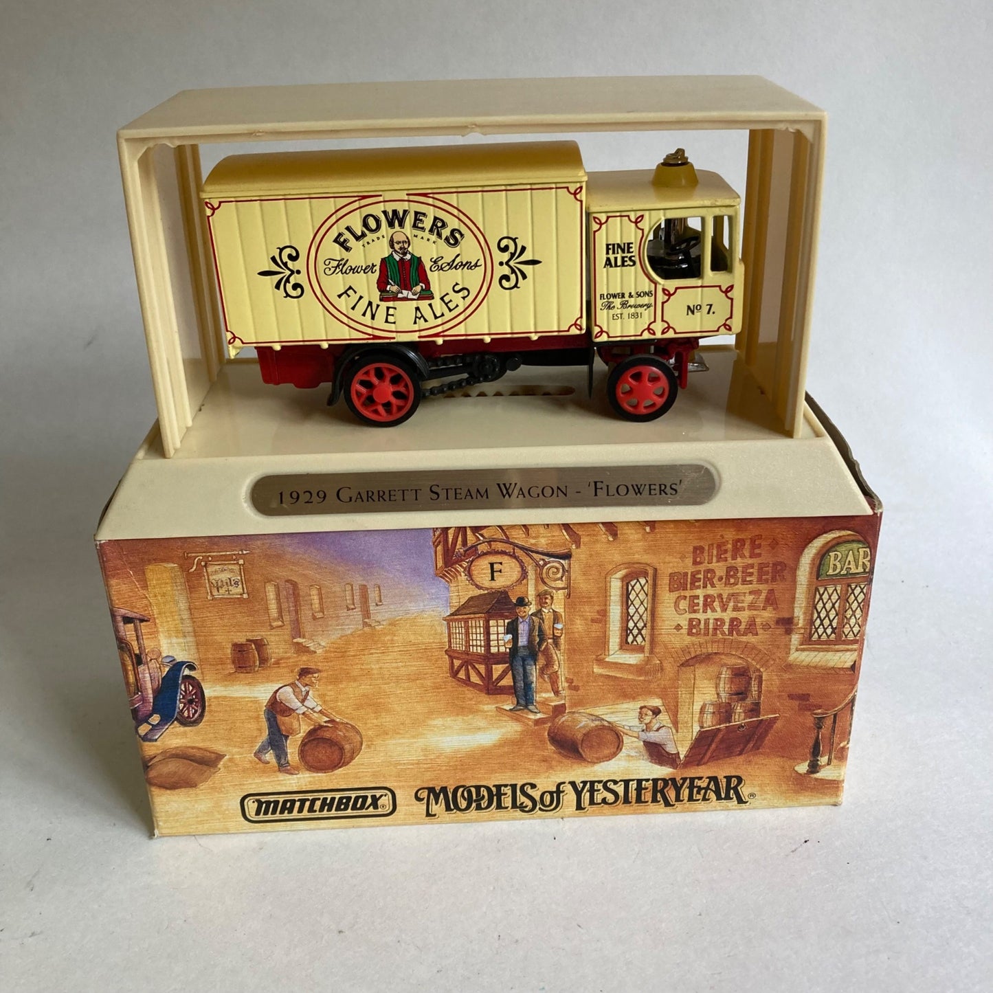 Matchbox Models Yesteryear 1929 Garrett Steam Wagon Flowers Fine Ales Beer Truck