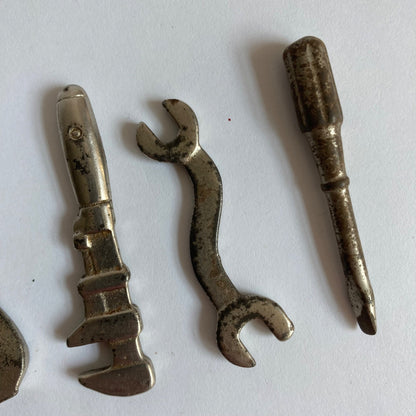 Lot 5 Vintage Miniature Metal Hand Tools Dollhouse Toy