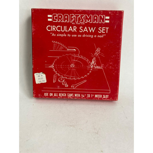Vintage Craftsman 9-3530 Circular Saw Set for Bench Saws Sears Roebuck