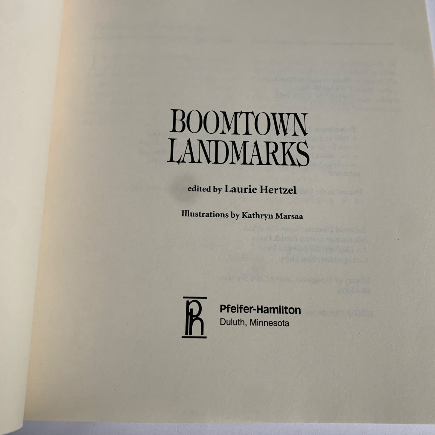 Boomtown Landmarks Book Laurie Hertzel