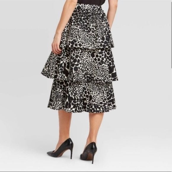 NEW Who What Wear Swirling Leopard Skirt