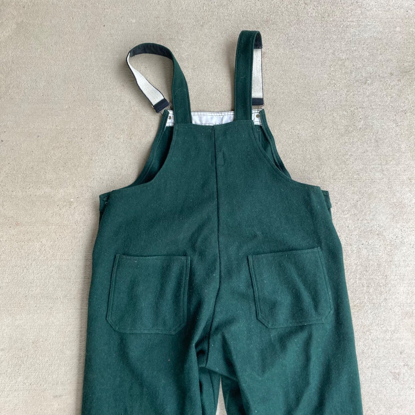Vintage Big Bill Wool Bibs Men's Size 32 XL Made in Canada 194 Forest Green