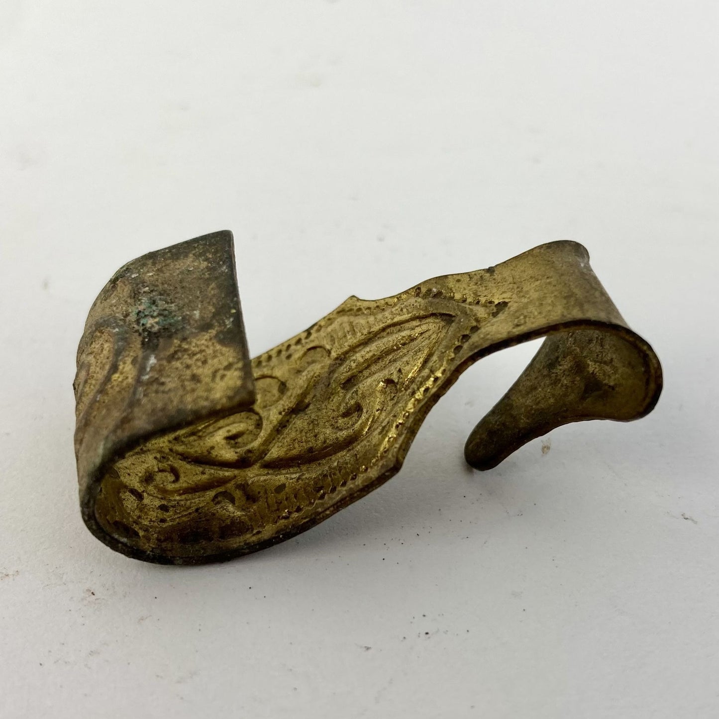 Antique Victorian Brass Picture Rail Hook Ornate Molding Hook Hanger Vintage