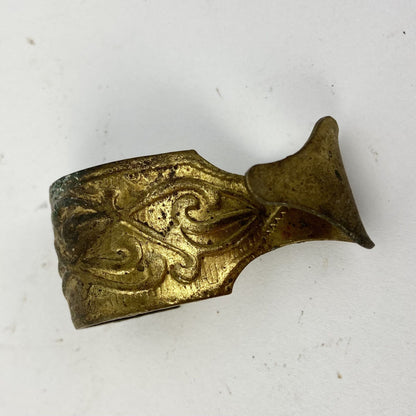 Antique Victorian Brass Picture Rail Hook Ornate Molding Hook Hanger Vintage