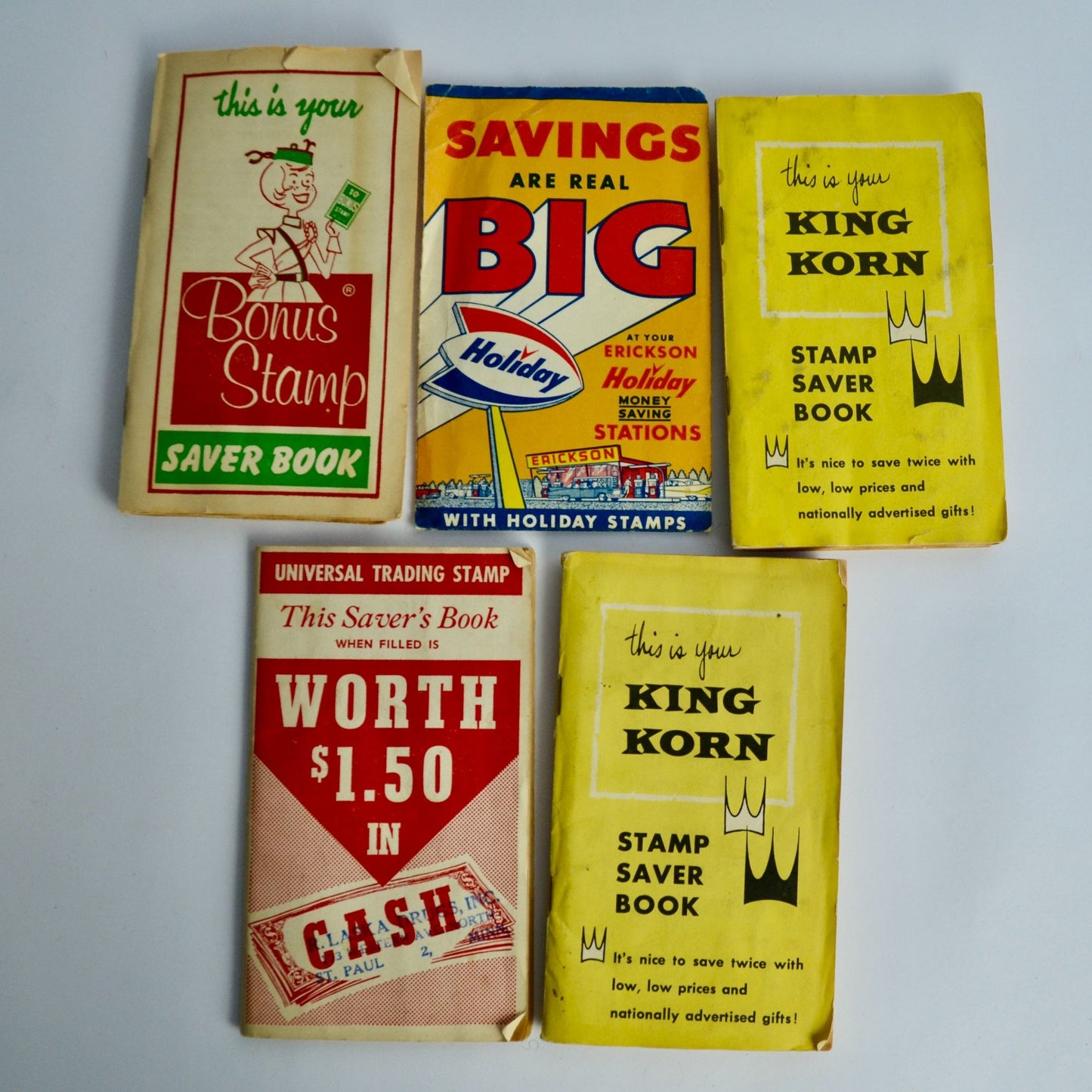 Vintage Stamp Saver Book sKing Korn Holiday Universal Trading