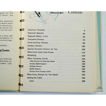Betty Crocker's Dinner for Two Cookbook 1958 1st Edition 1st Printing
