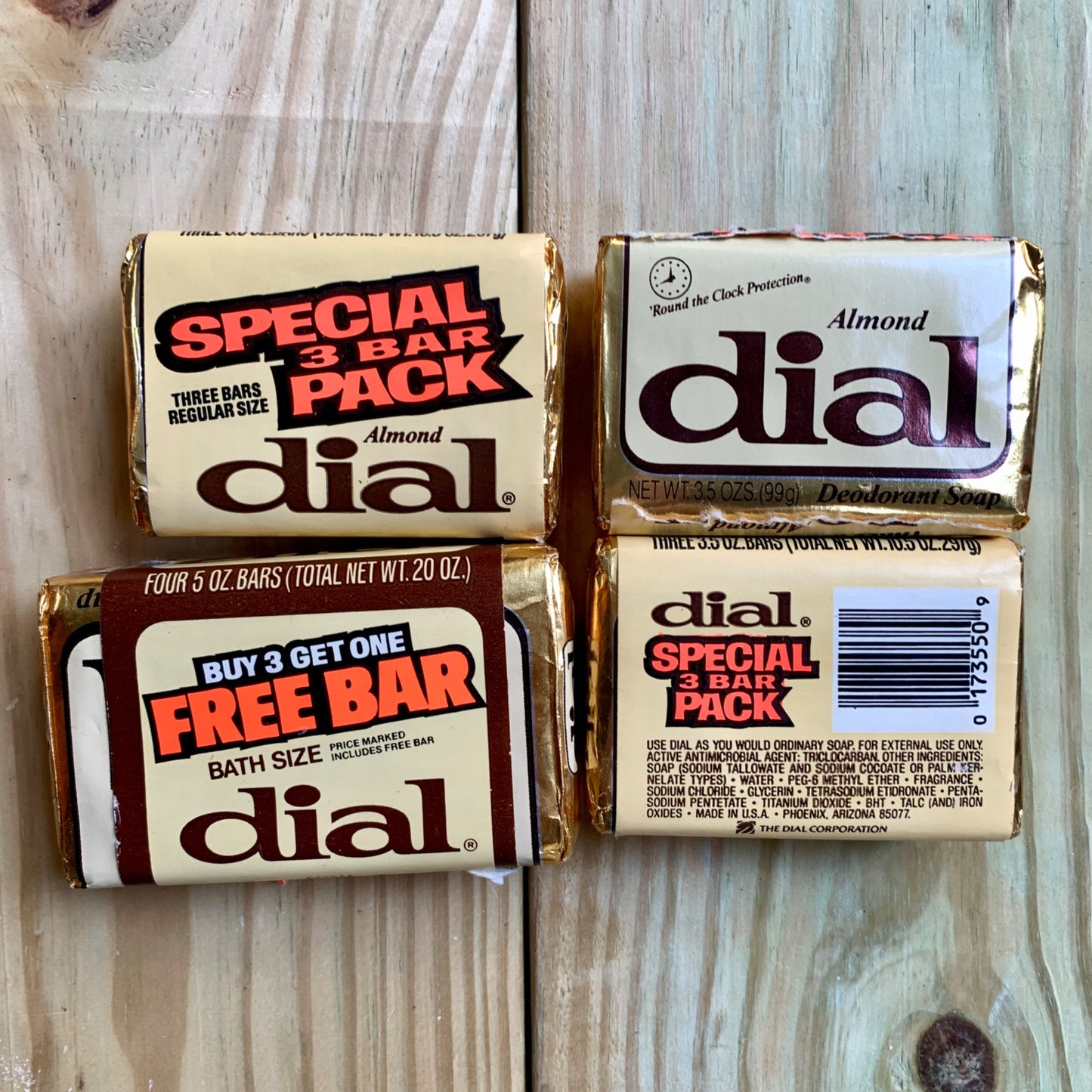 Dial Almond Bar Soaps Lot of 4 Vintage Prop Props Soap