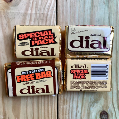 Dial Almond Bar Soaps Lot of 4 Vintage Prop Props Soap