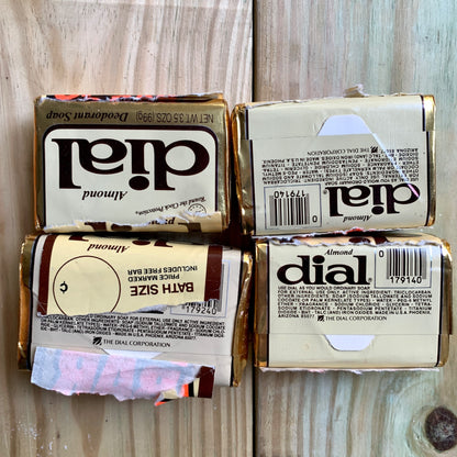 Dial Almond Bar Soaps Lot of 4 Vintage Prop Props Soap