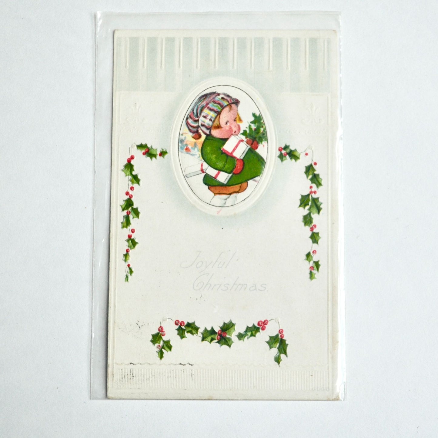 Early 1900s Antique Joyful Christmas Postcard