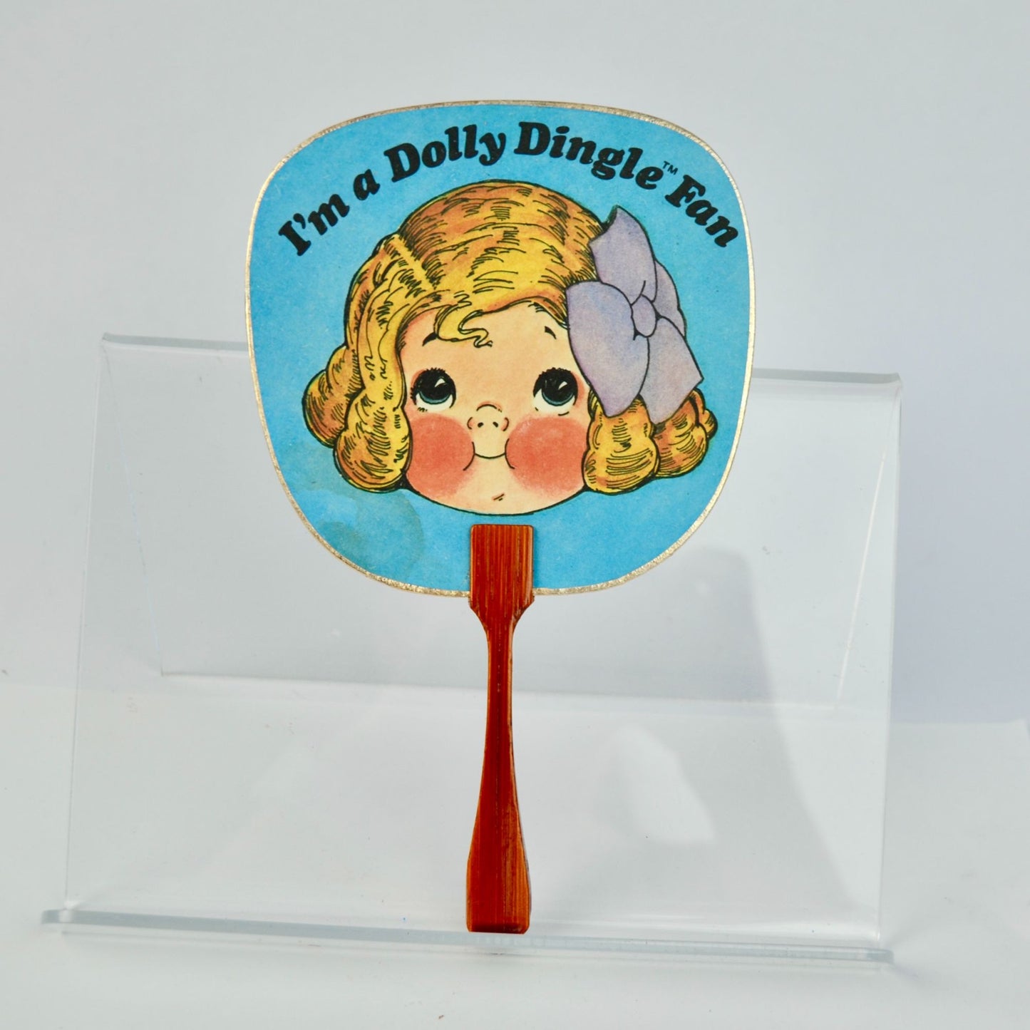 Dolly Dingle Hand Fan Vintage Cardboard