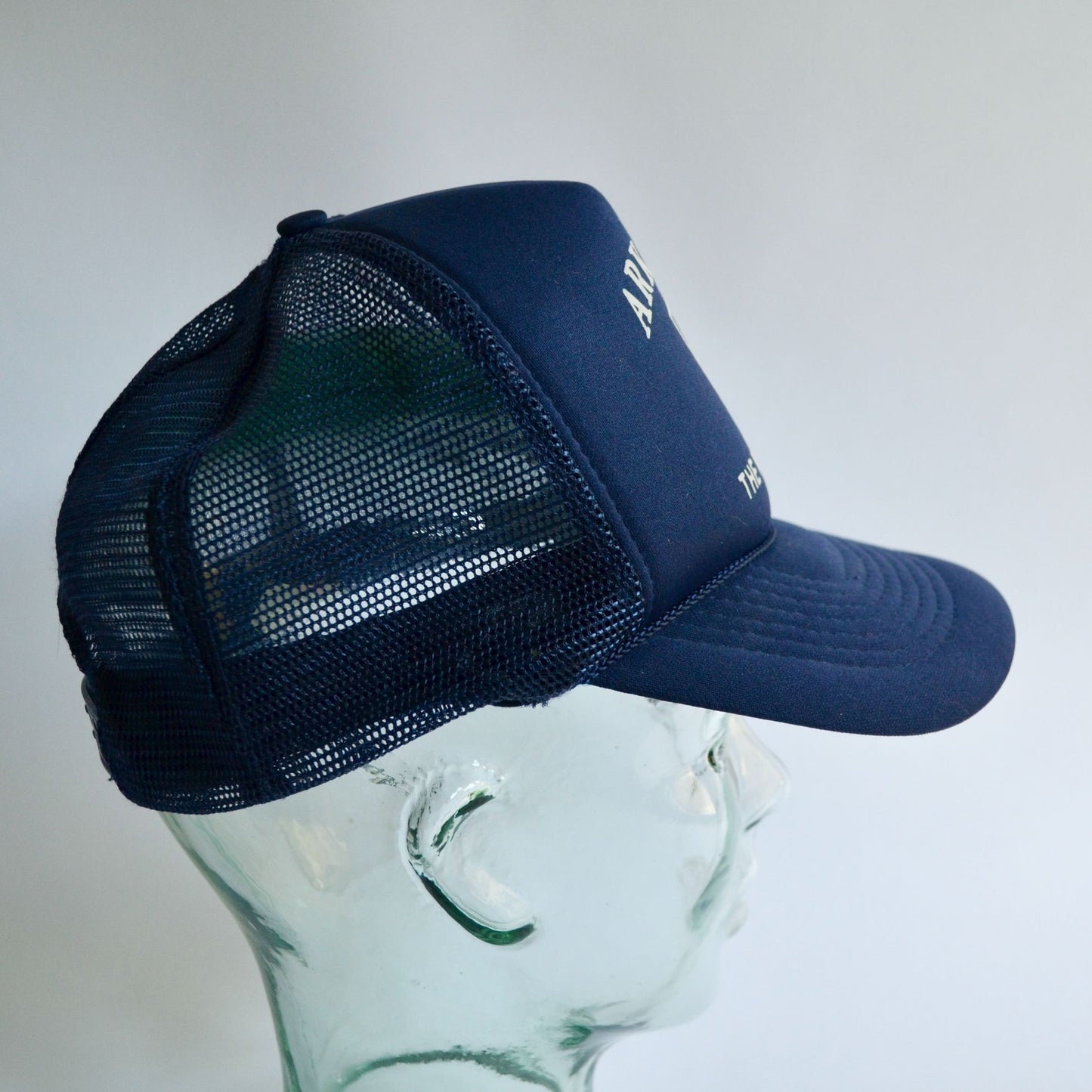 Arkansas The Natural State Navy Blue Vintage Trucker Hat Cap One Size