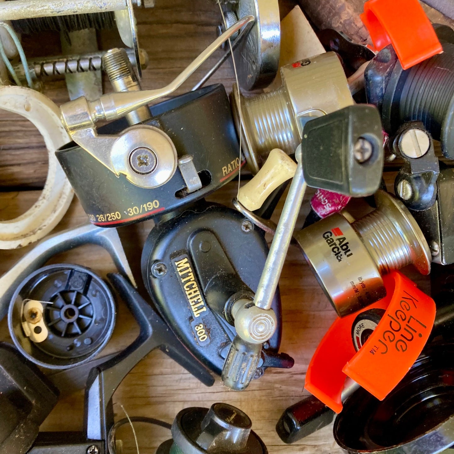 Large Lot Vintage Fishing Reel Parts FOR PARTS OR REPAIR