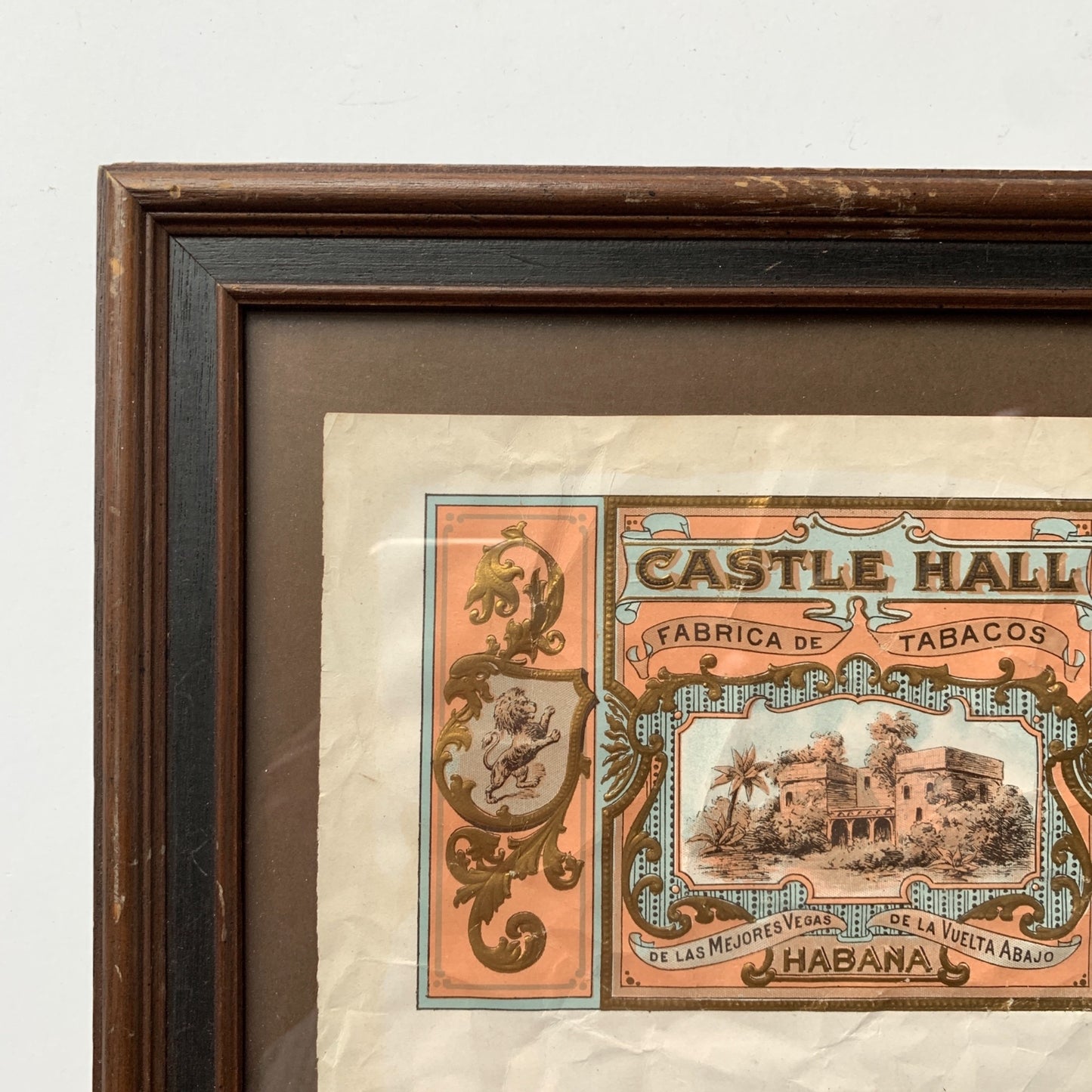 Castle Hall Habana Cigar Box Label Framed Vintage