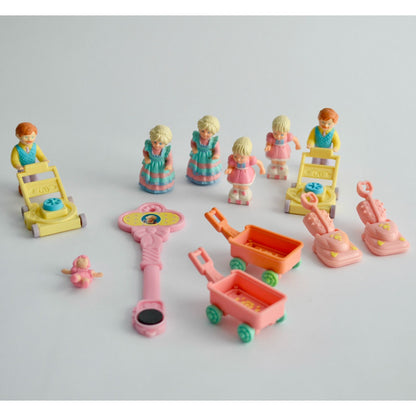 Fisher Price Precious Places Miniature Figures & Accessories Lot Vintage Magnetic w/ Key