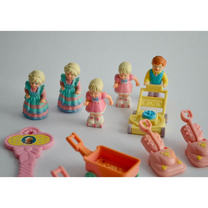 Fisher Price Precious Places Miniature Figures & Accessories Lot Vintage Magnetic w/ Key