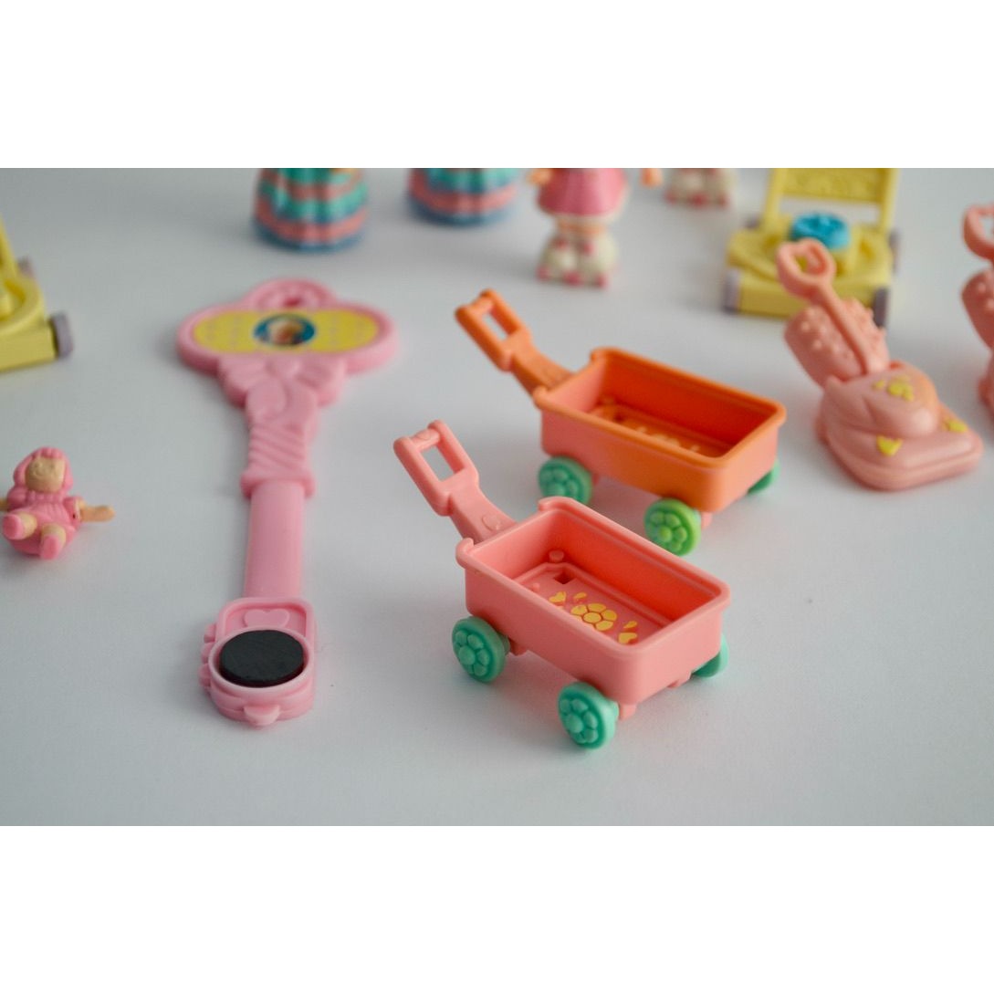 Fisher Price Precious Places Miniature Figures & Accessories Lot Vintage Magnetic w/ Key