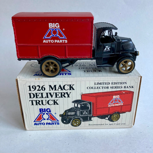 Vintage Ertl 1926 Mack Delivery Truck Big A Auto Parts Coin Bank w/ KEY