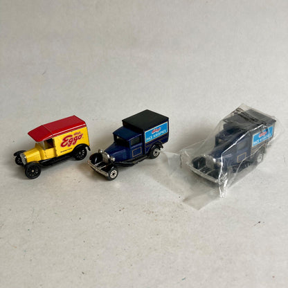 Lot 3 Vintage Matchbox Trucks 1921 Ford Model T Kellogg's Eggo Rice Krispies