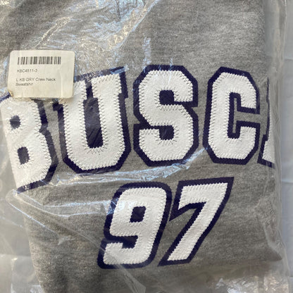 Kurt Busch #97 NASCAR Sweatshirt Gray Team Caliber Size L Crewneck NOS