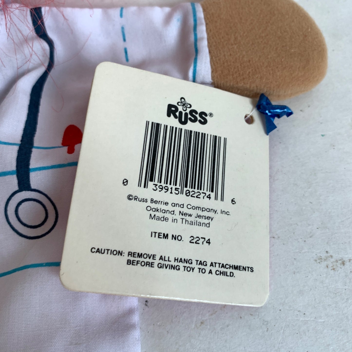 Russ Troll Vintage Puppet Doctor Red Hair White Coat