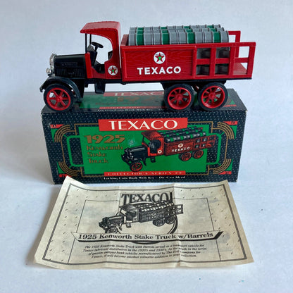 Vintage Ertl Texaco 1925 Kenworth Stake Truck Diecast Coin Bank w/ KEY!