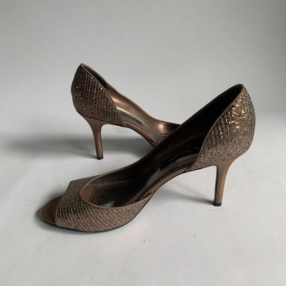 Nina Fern GM Sandal Heels Heel Bronze 7.5 M