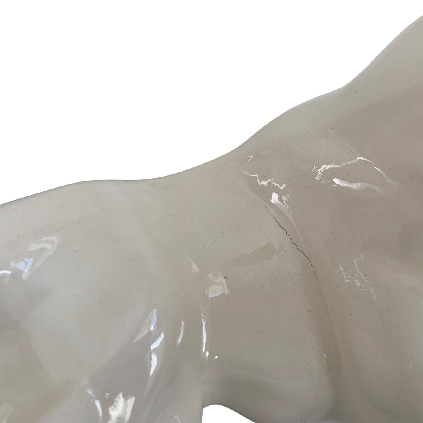 White Ceramic Bull Cow Wild Figurine Large