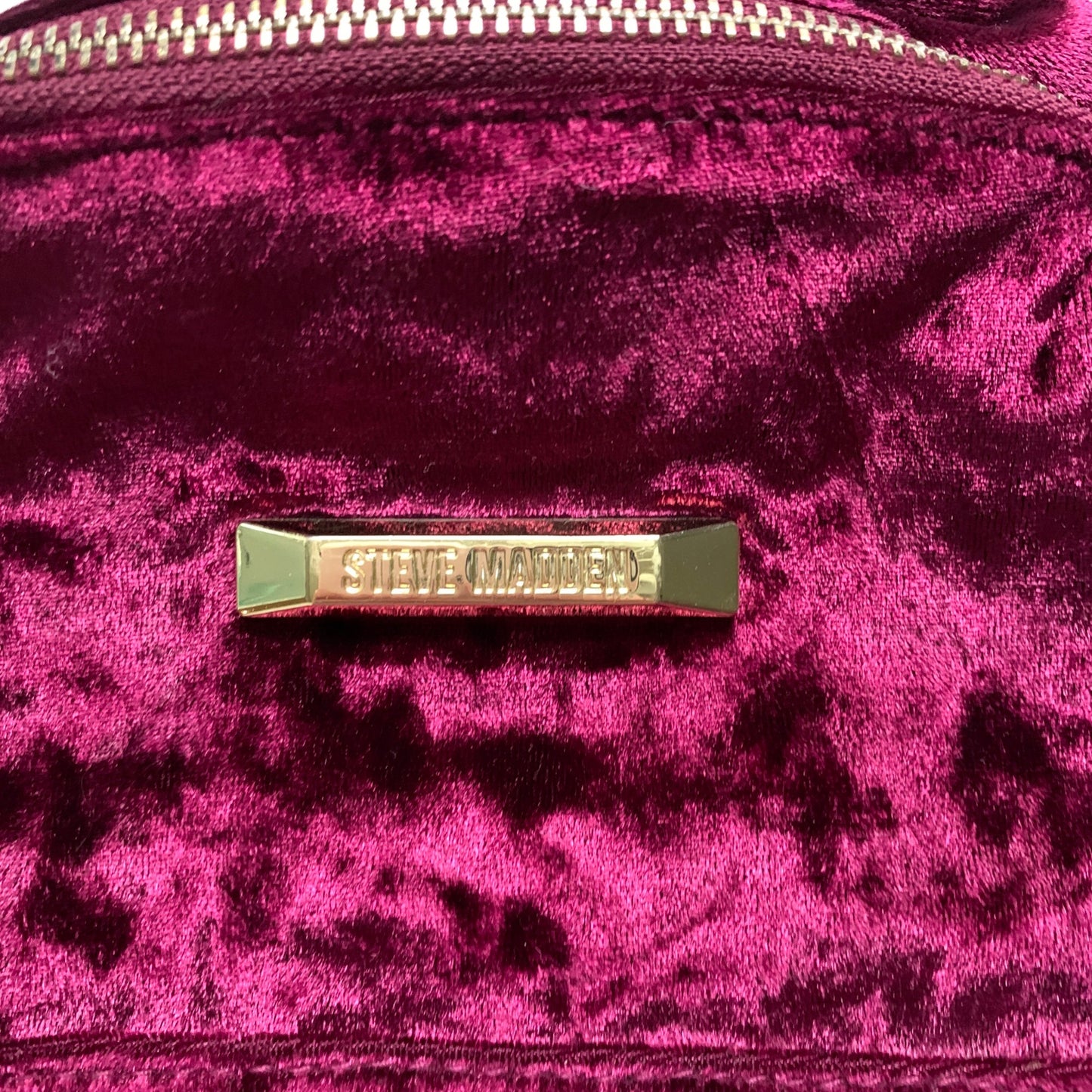 Steve Madden Purple Crushed Velvet Backpack