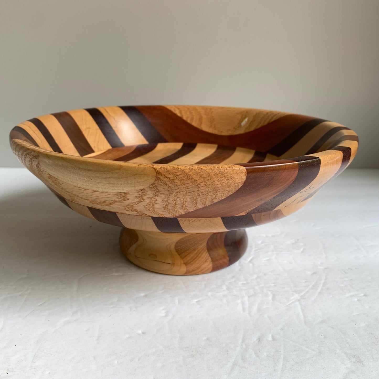 Jay Young Handcrafted Handmade Turned Wood Pedestal Bowl
