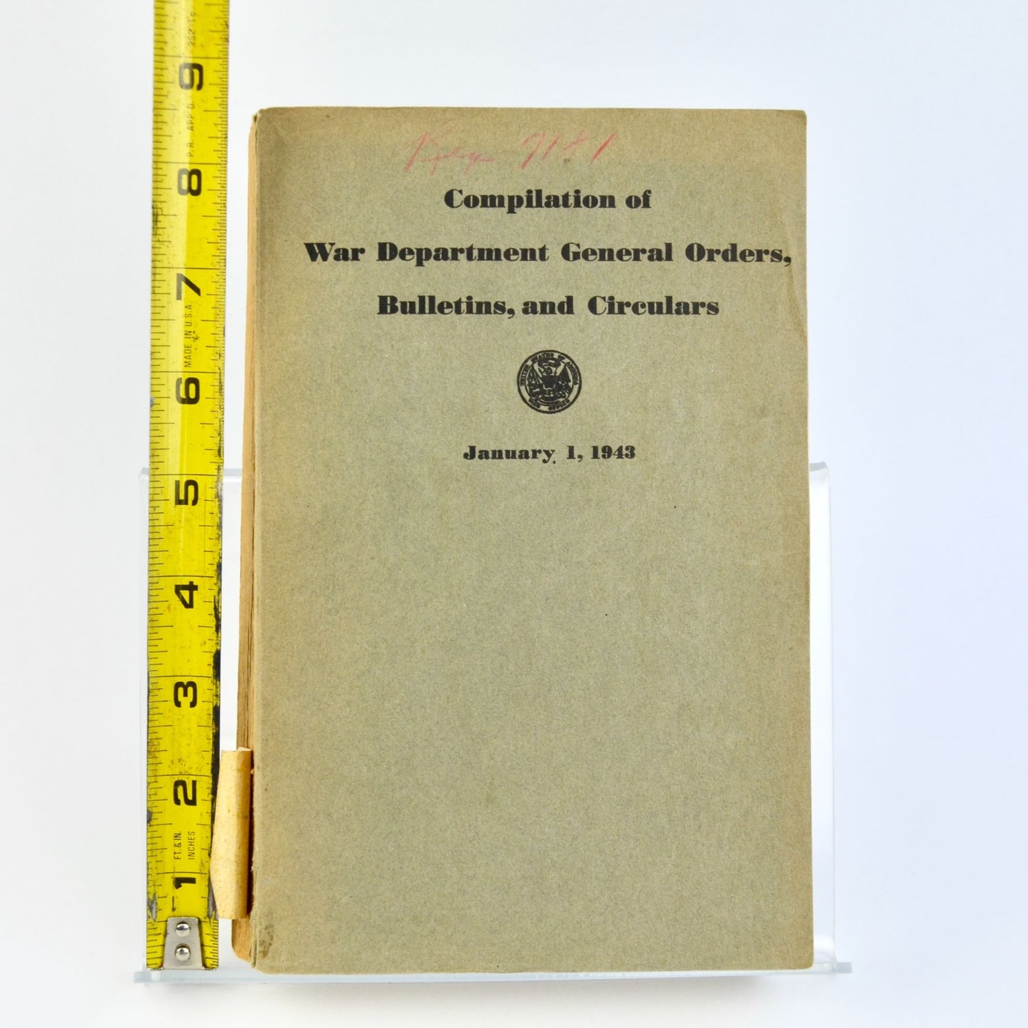 Vintage WWII 1943 Compilation of War Department General Orders Manual Book