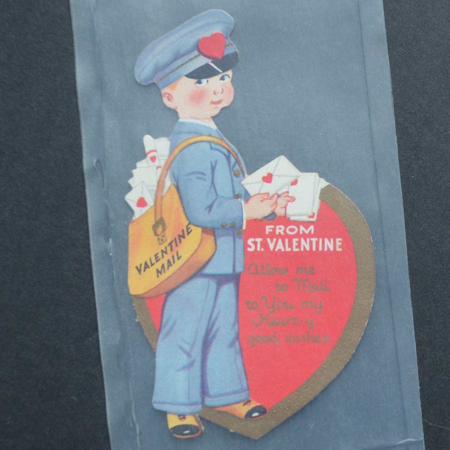 Vintage Valentine Card Mailman From St. Valentine Mail