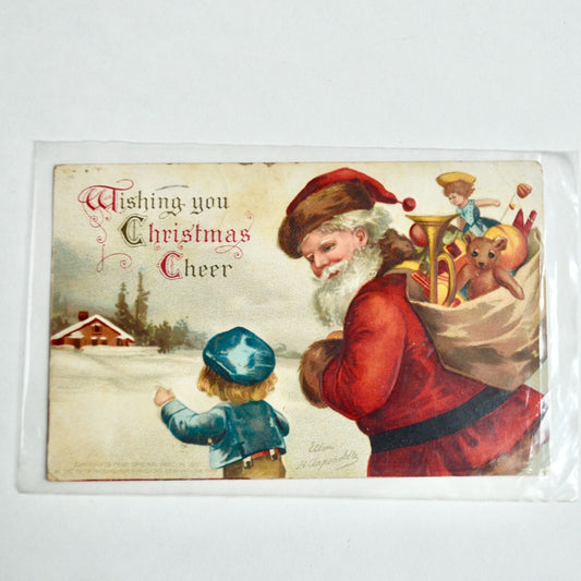 1908 Antique Wishing You Christmas Cheer Postcard Clapsaddle