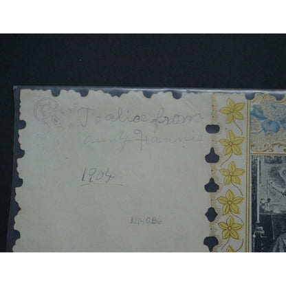 Antique 1904 Valentine's Day Card Woman Child Cherub Painting