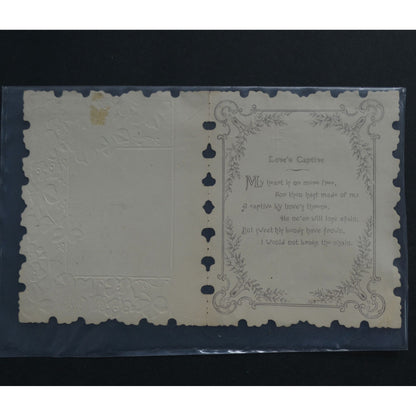 Antique 1904 Valentine's Day Card Woman Child Cherub Painting