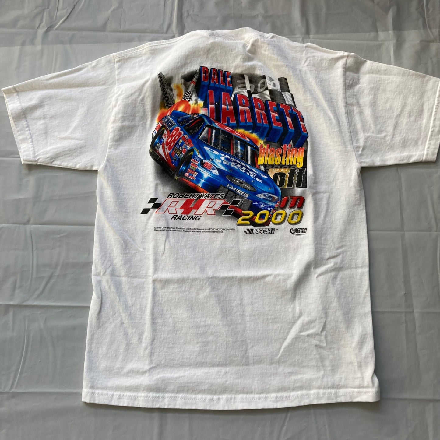 Vintage Dale Jarrett DJ's Rocket NASCAR T-Shirt Youth Size L Ford #88 RYR 2000