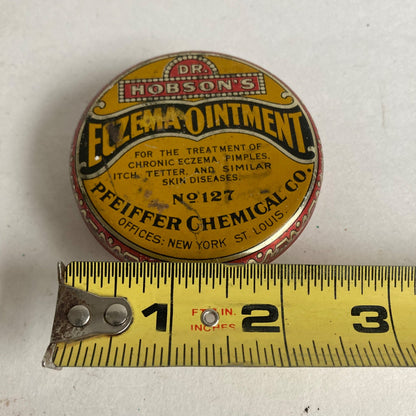 Vintage Dr. Hobson's ECZEMA OINTMENT Tin No. 127 HAS SOME PRODUCT!