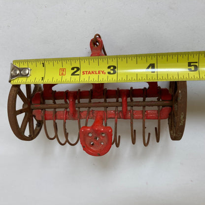 Vintage Arcade Oliver Toy Hay Rake Red Farm Tractor implement Cast iron