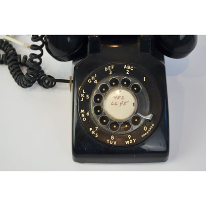 Vintage Bell System Western Electric Black Rotary Telephone Desk Phone