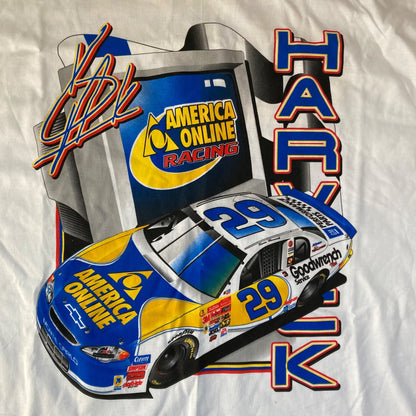 Vintage Kevin Harvick #29 NASCAR America Online AOL Racing T-Shirt Size 2XL