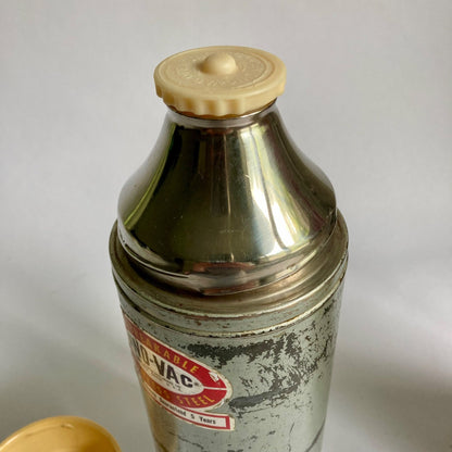 Vintage Uno-Vac 1 Quart Stainless Steel Hot/Cold Thermos Vacuum Bottle