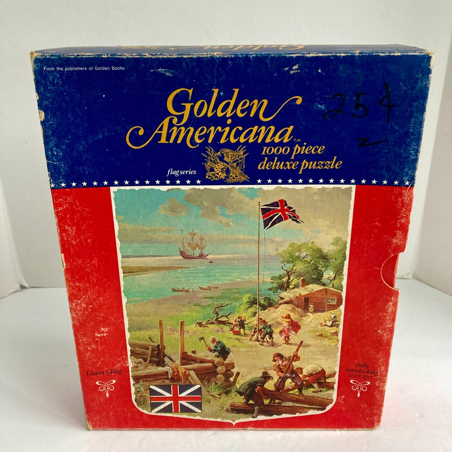 Vintage 1972 Golden Americana 1000-Piece Puzzle Union Flag